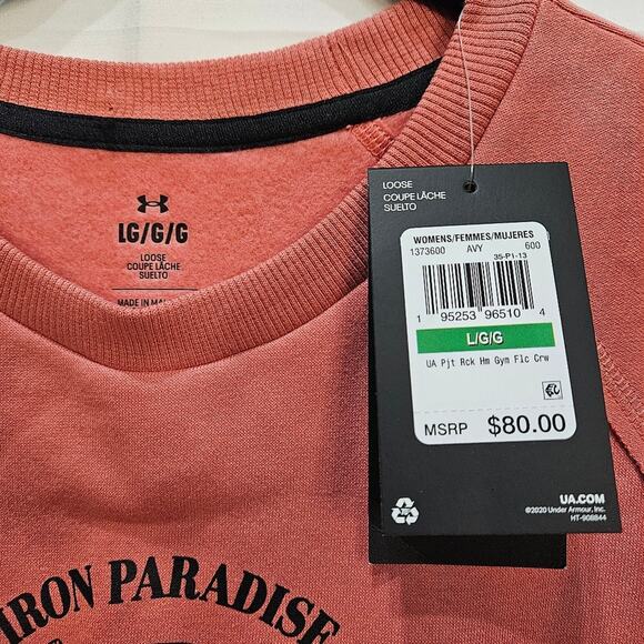 Under Armour Women's Project Rock Cropped Gym Crewneck Size Large - Picture 4 of 8